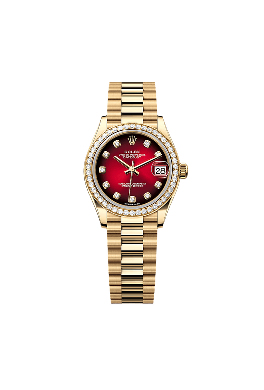 Rolex Datejust 31 Oyster, 31 mm, yellow gold and diamonds