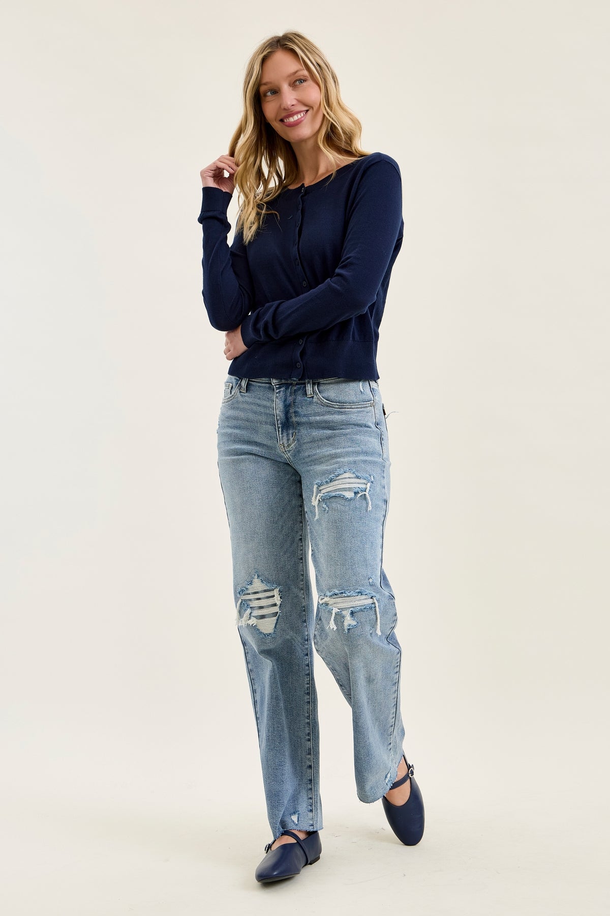 Brenda Retro 90's Destructed Straight Fit