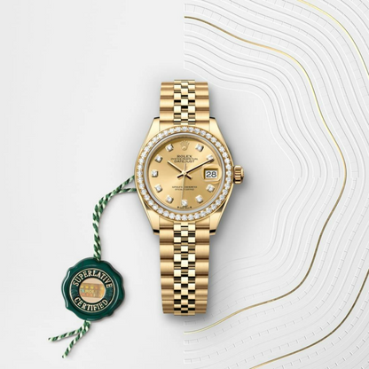 Rolex Lady-Datejust Oyster, 28 mm, yellow gold and diamond