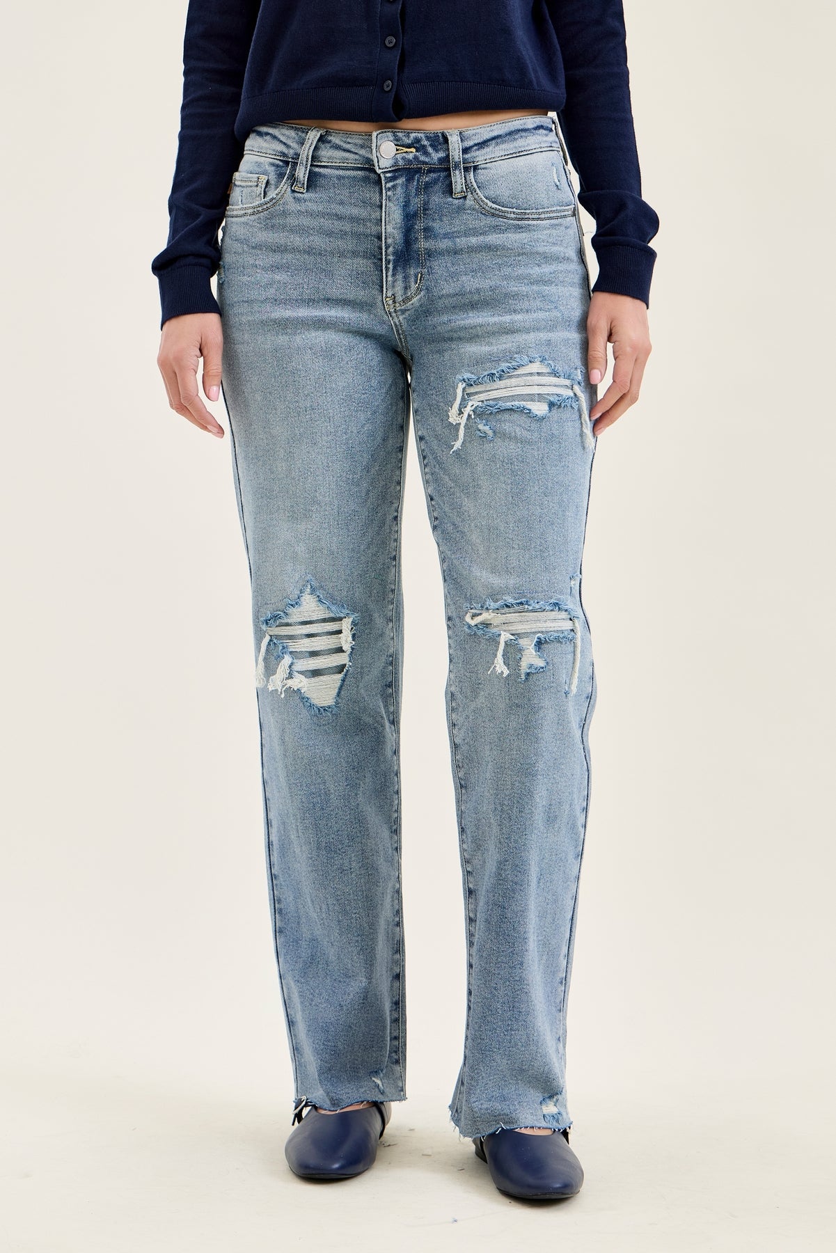 Brenda Retro 90's Destructed Straight Fit